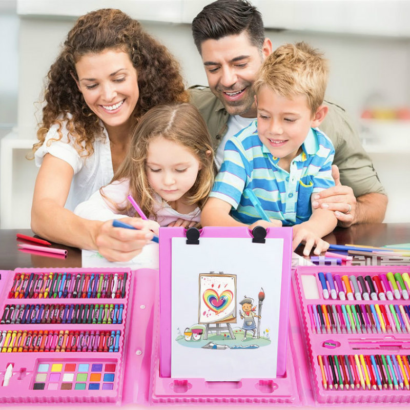 Vista 2 de KIT ARTÍSITICO DE DIBUJO 200 PIEZAS🎨